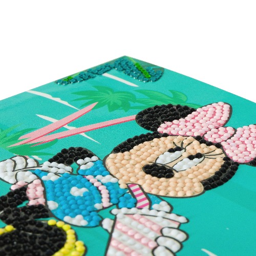 Pohľadnica Minnie na prázdninách Disney vykladanie z diamantov