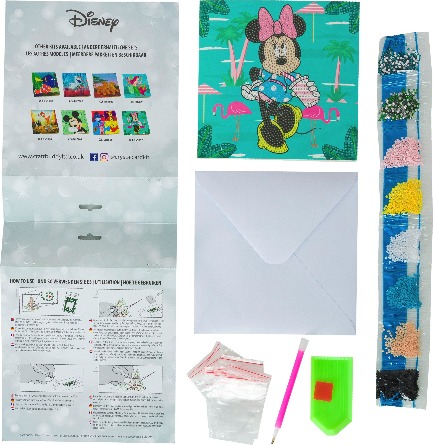 Pohľadnica Minnie na prázdninách Disney vykladanie z diamantov