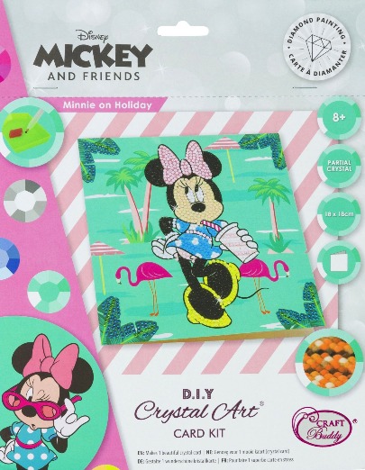 Pohľadnica Minnie na prázdninách Disney vykladanie z diamantov
