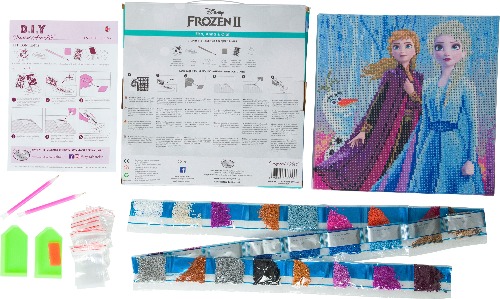 Obraz Elsa, Anna a Olaf Disney (30x30 cm) vykladanie z diamantov
