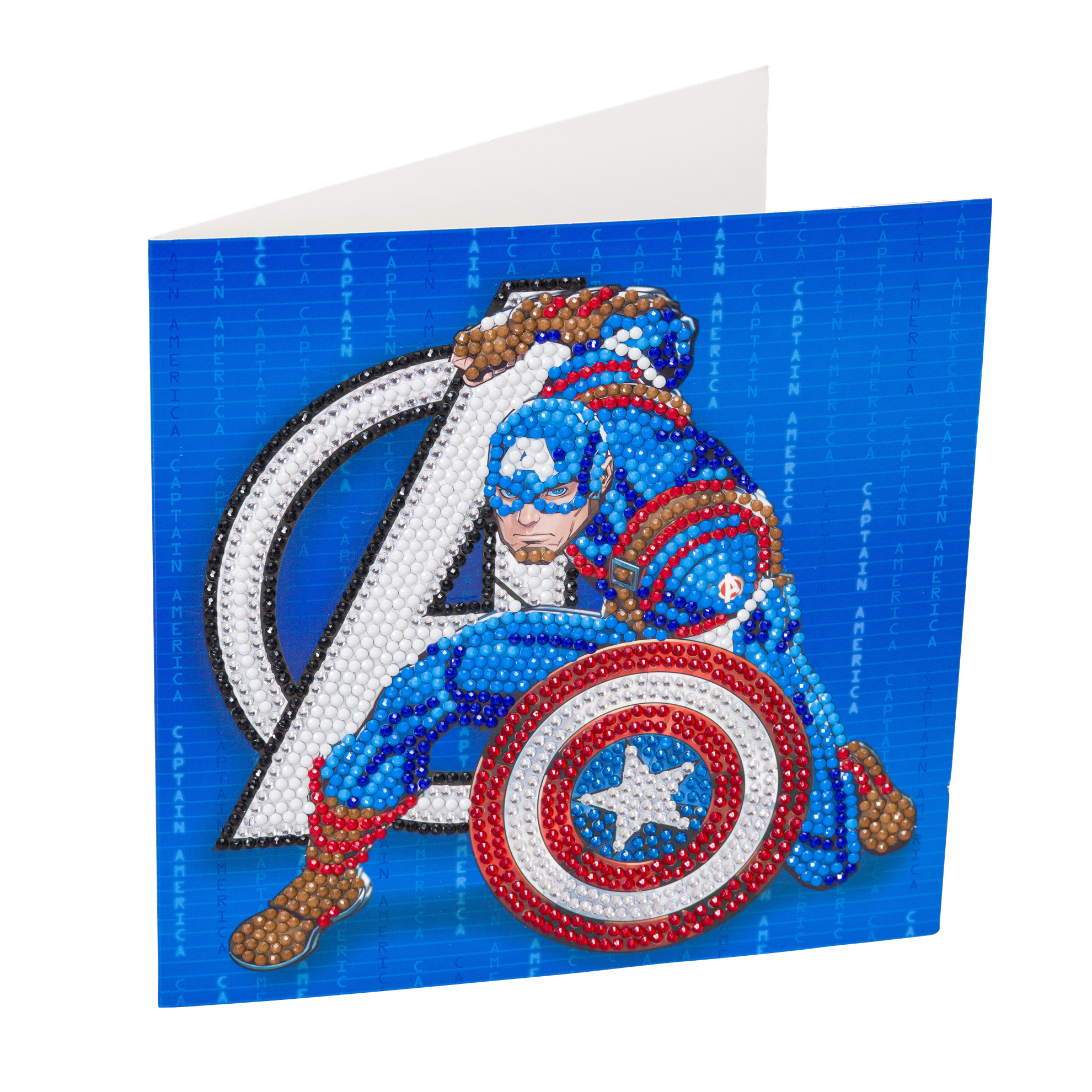Pohľadnica Captain America Marvel vykladanie z diamantov