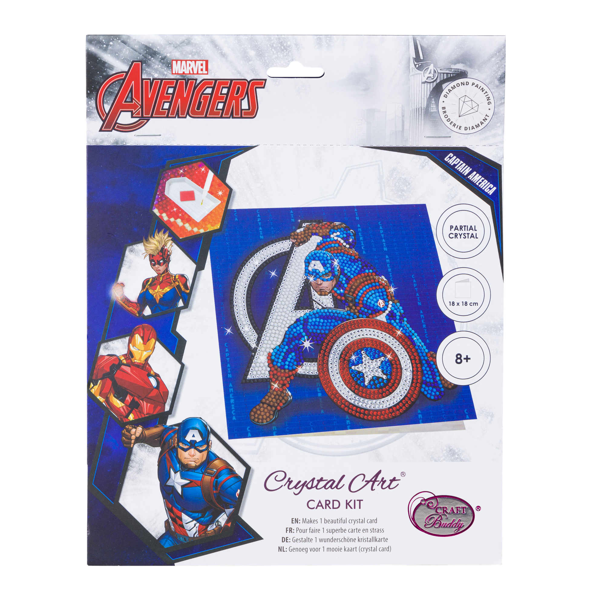 Pohľadnica Captain America Marvel vykladanie z diamantov
