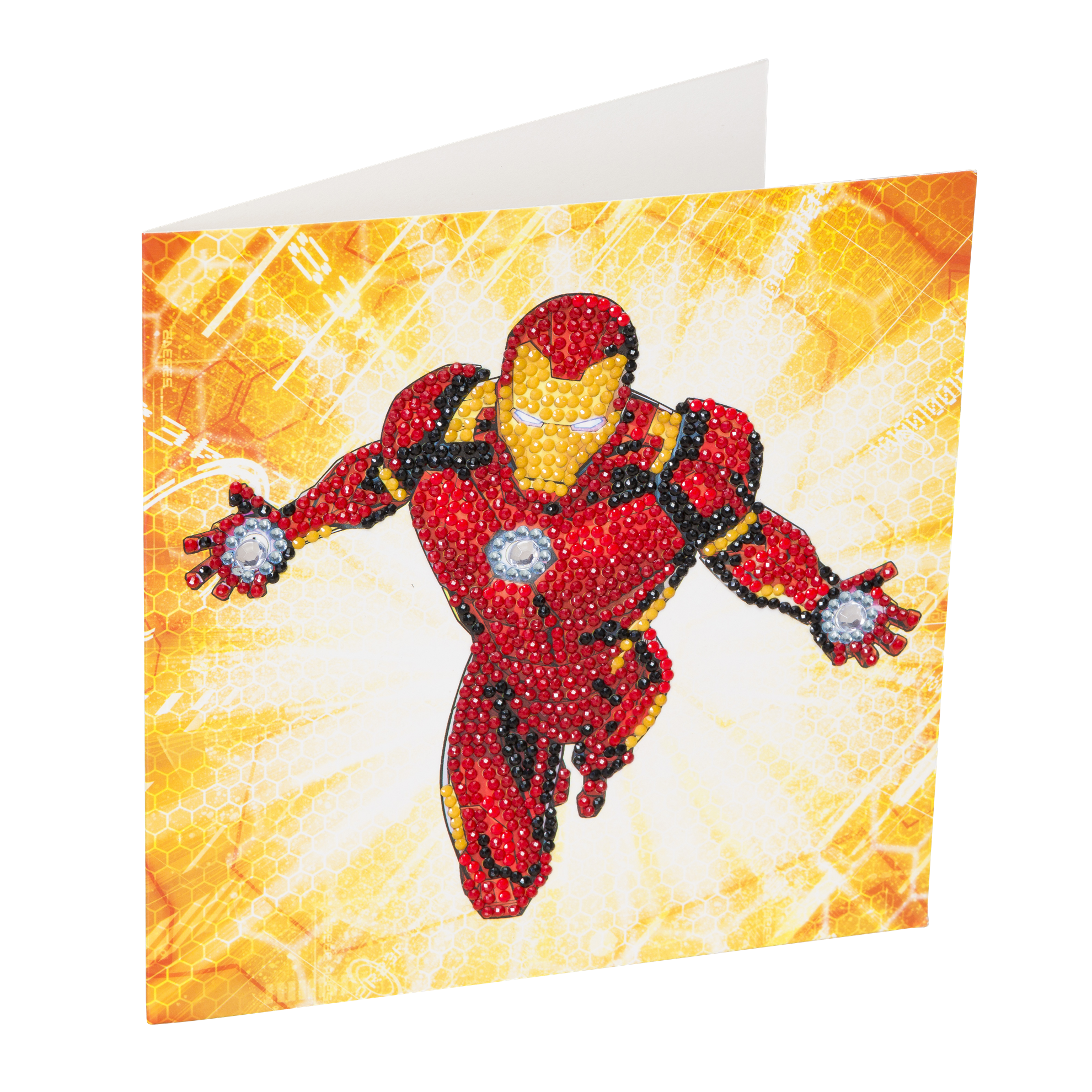 Pohľadnica Iron Man Marvel vykladanie z diamantov