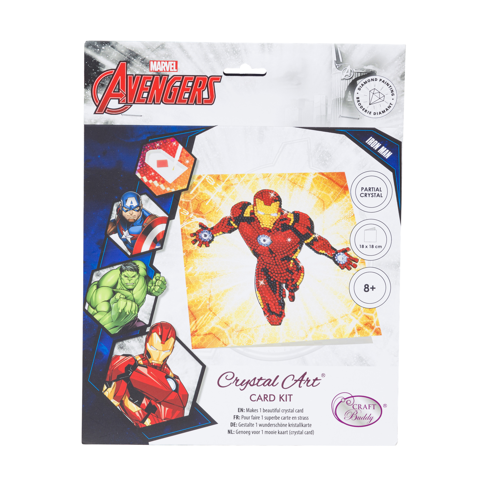 Pohľadnica Iron Man Marvel vykladanie z diamantov