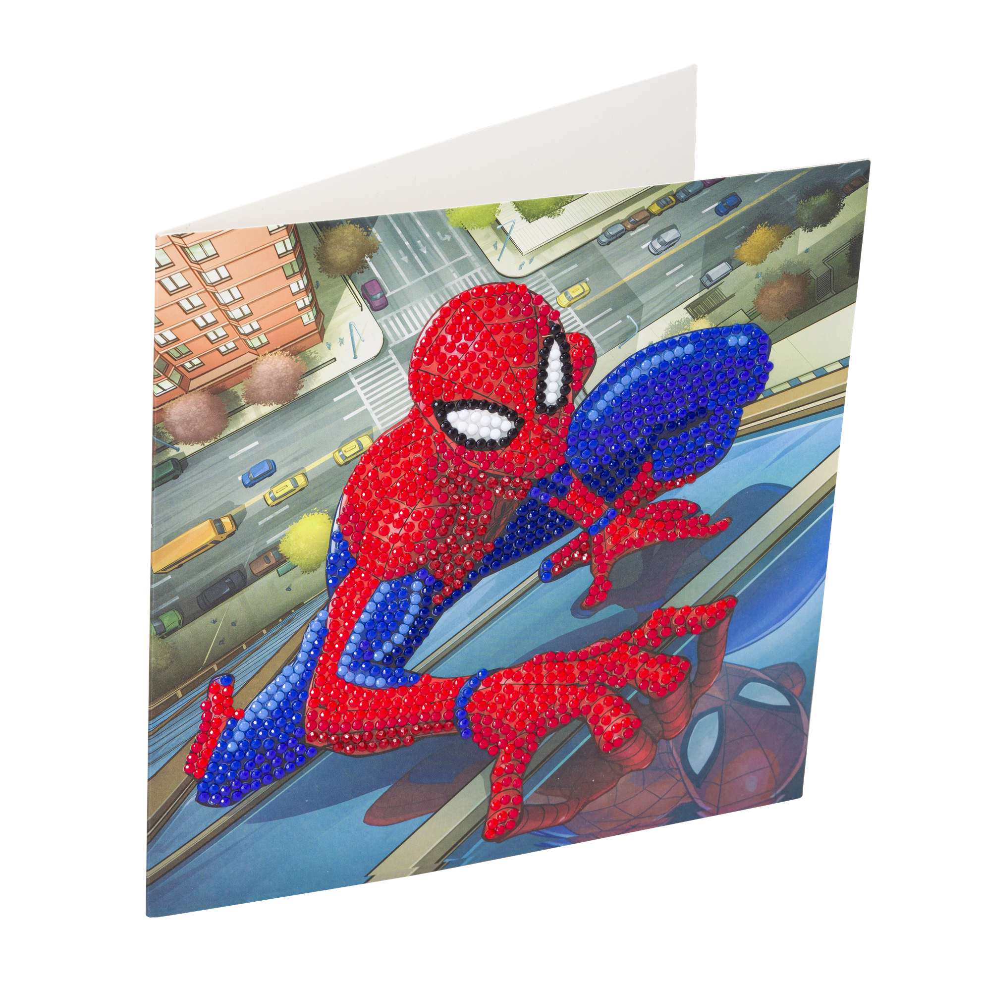 Pohľadnica Spider-Man Marvel vykladanie z diamantov