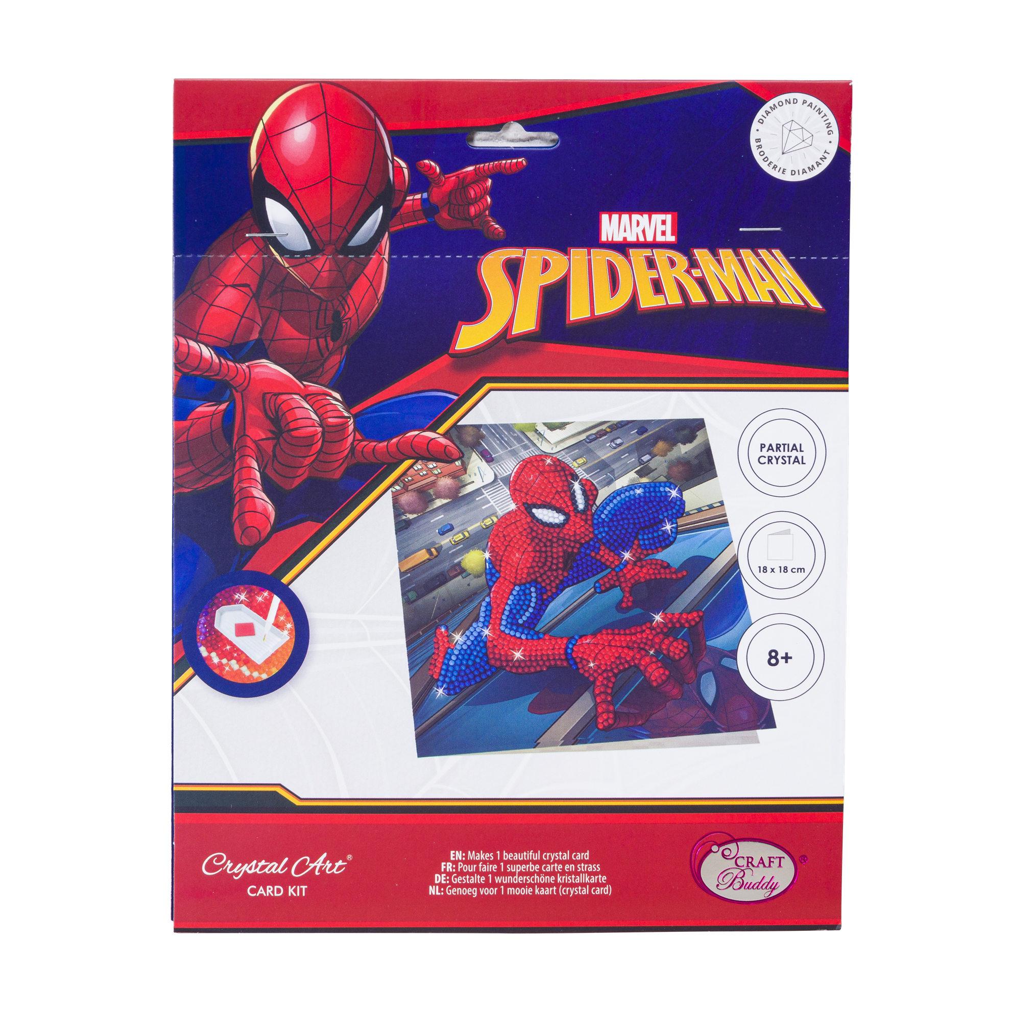 Pohľadnica Spider-Man Marvel vykladanie z diamantov
