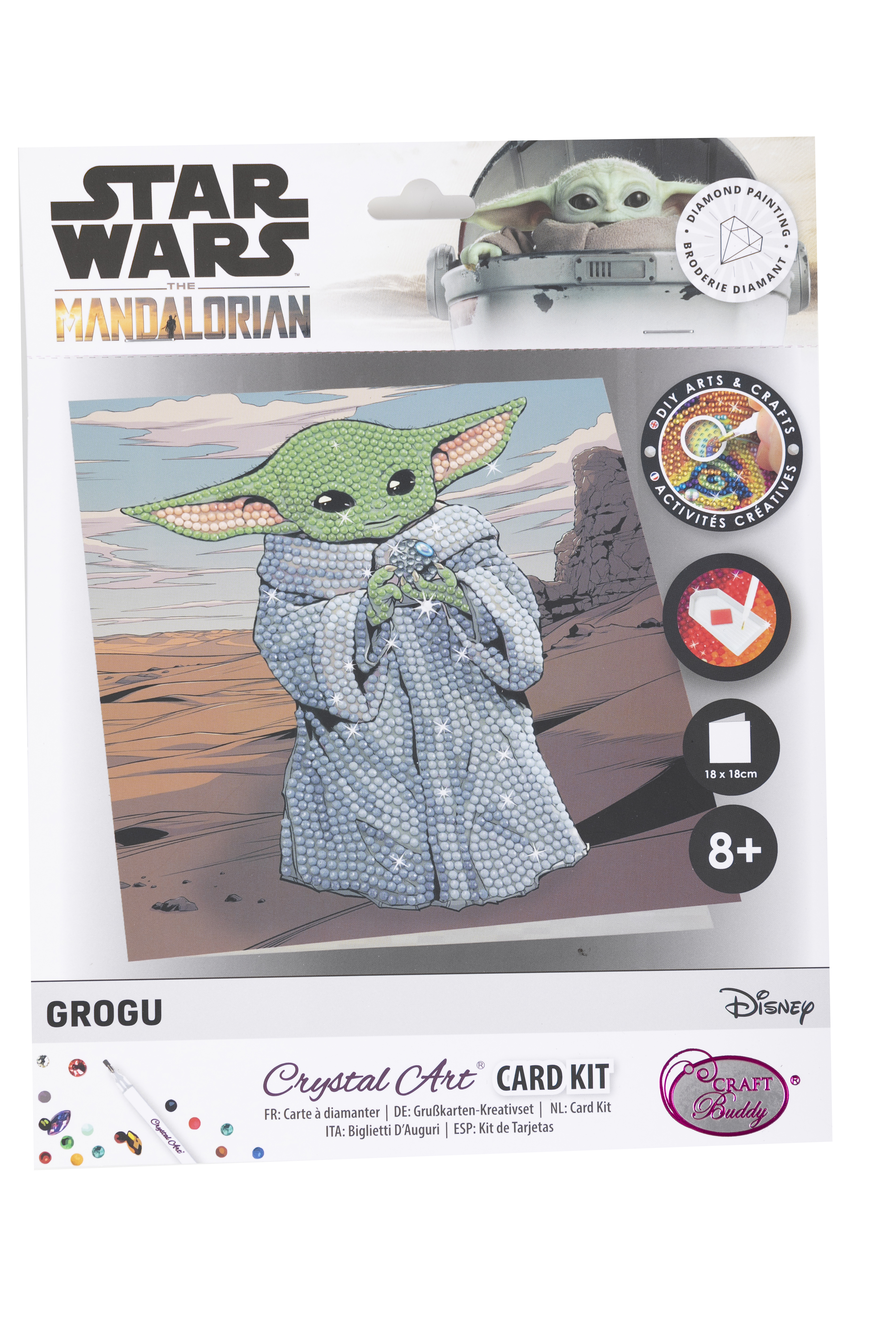 Pohľadnica Baby Yoda Star Wars vykladanie z diamantov