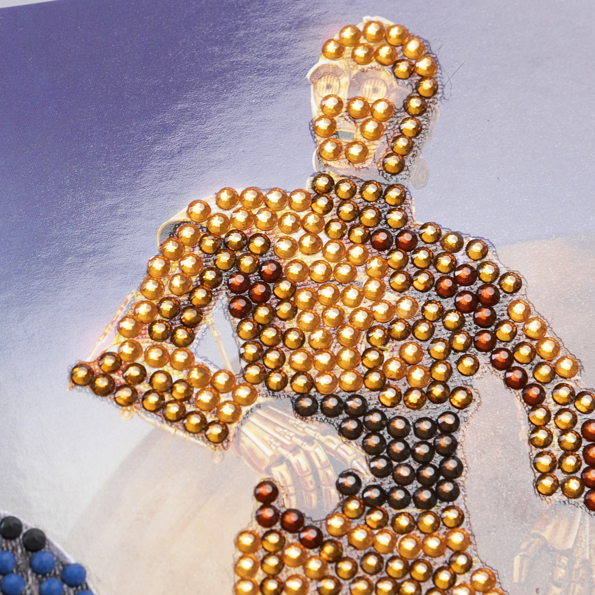 Pohľadnica R2-D2 a C-3PO Star Wars vykladanie z diamantov