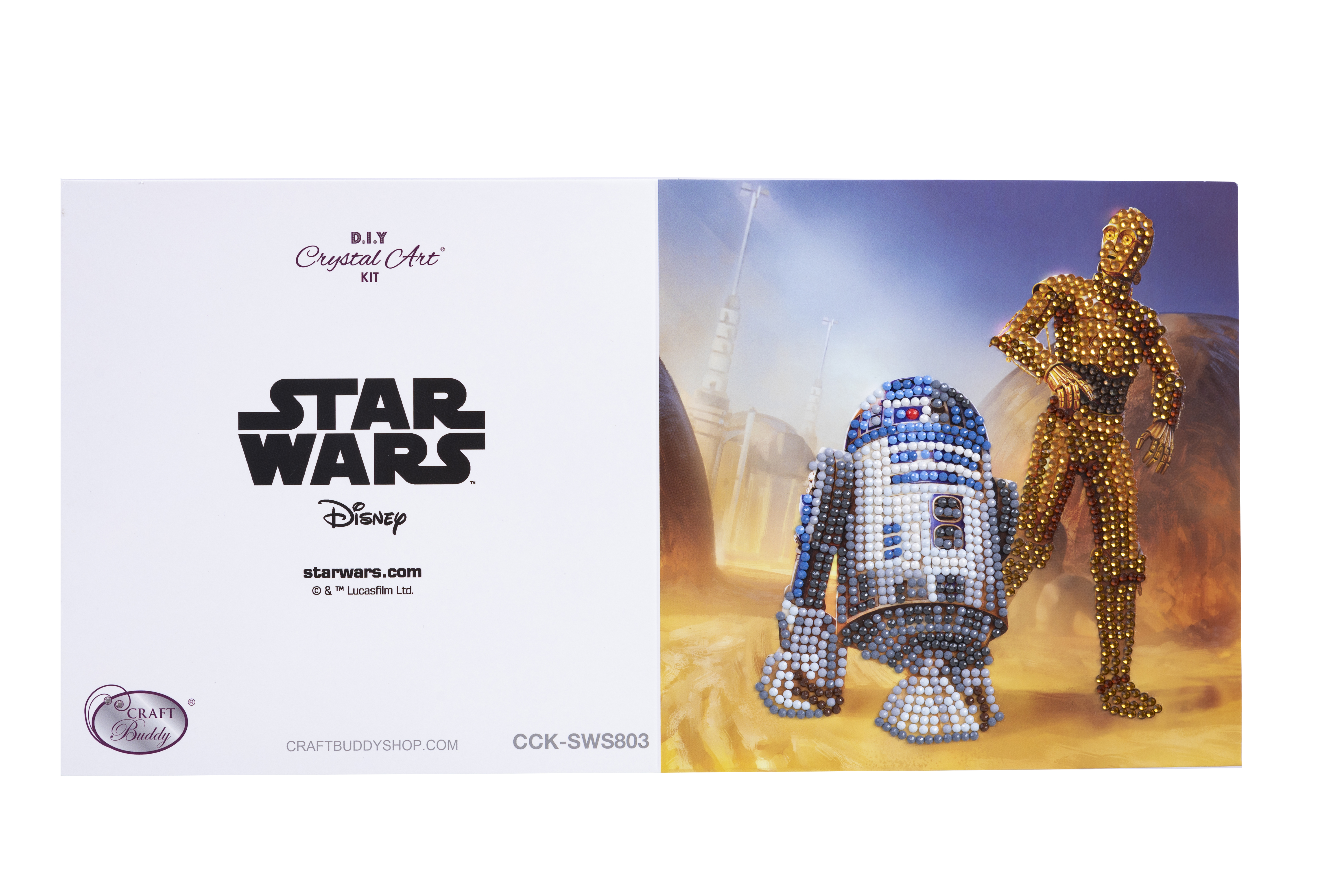 Pohľadnica R2-D2 a C-3PO Star Wars vykladanie z diamantov