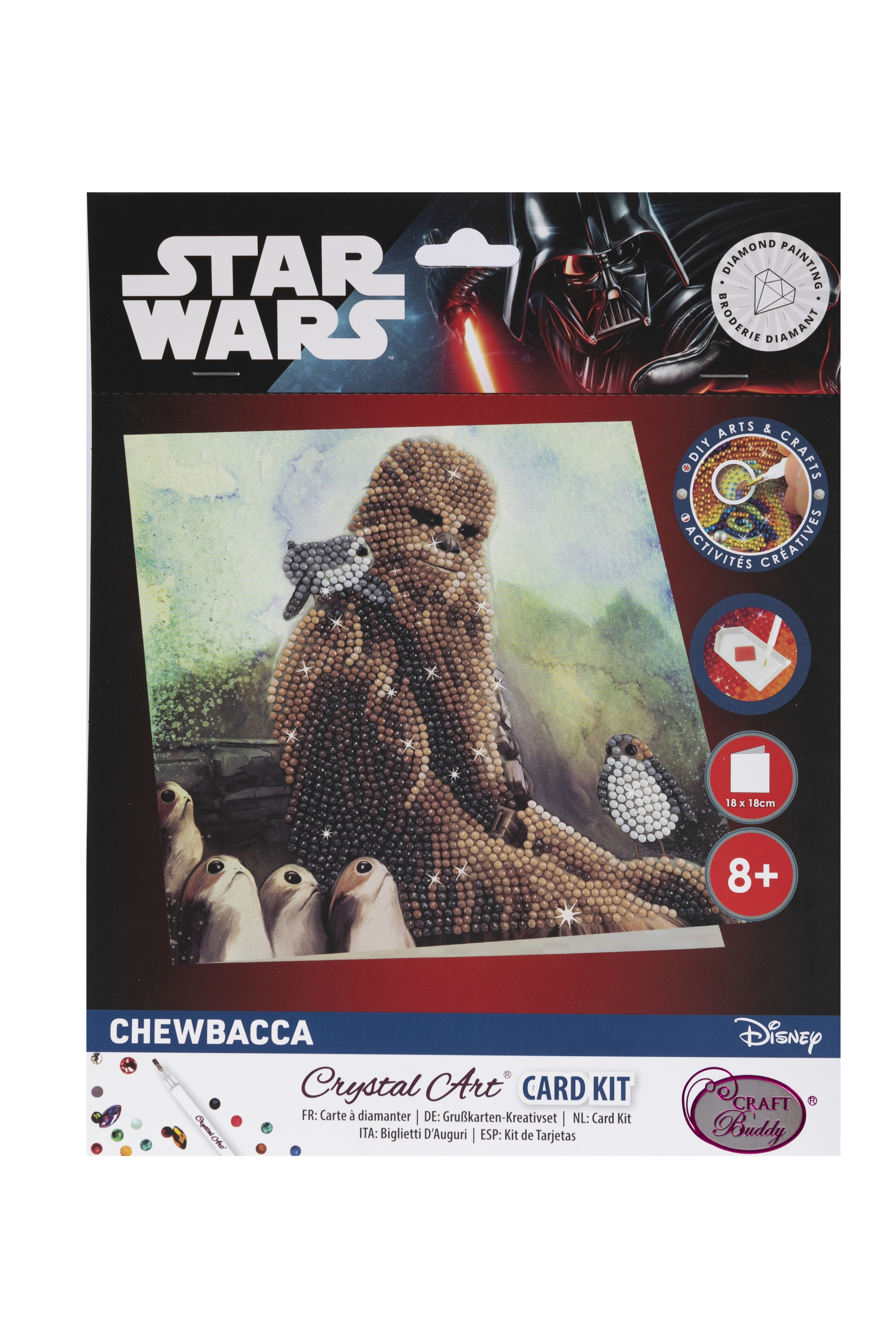 Pohľadnica Chewbacca Star Wars vykladanie z diamantov