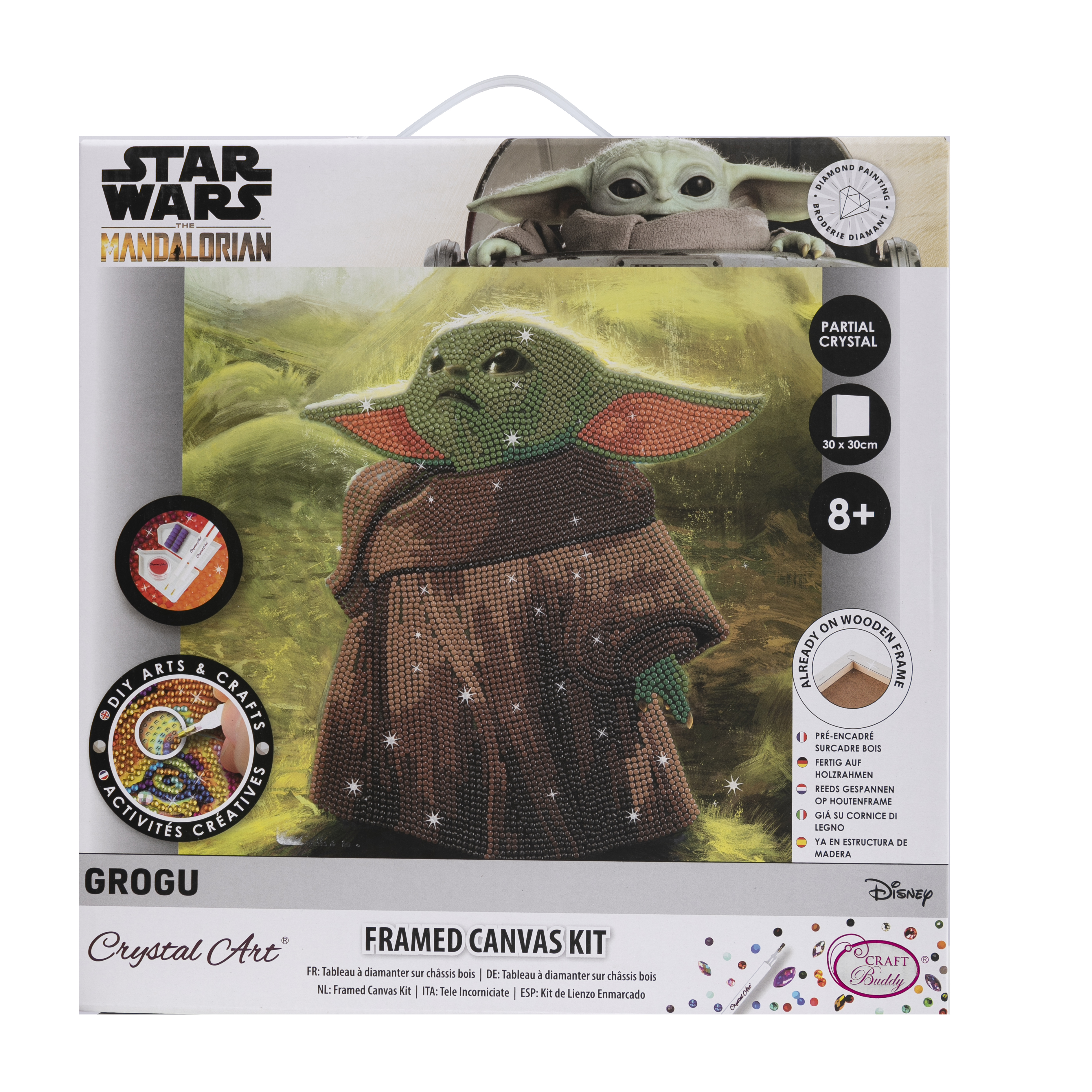 Obraz Baby Yoda Star Wars (30x30 cm) vykladanie z diamantov