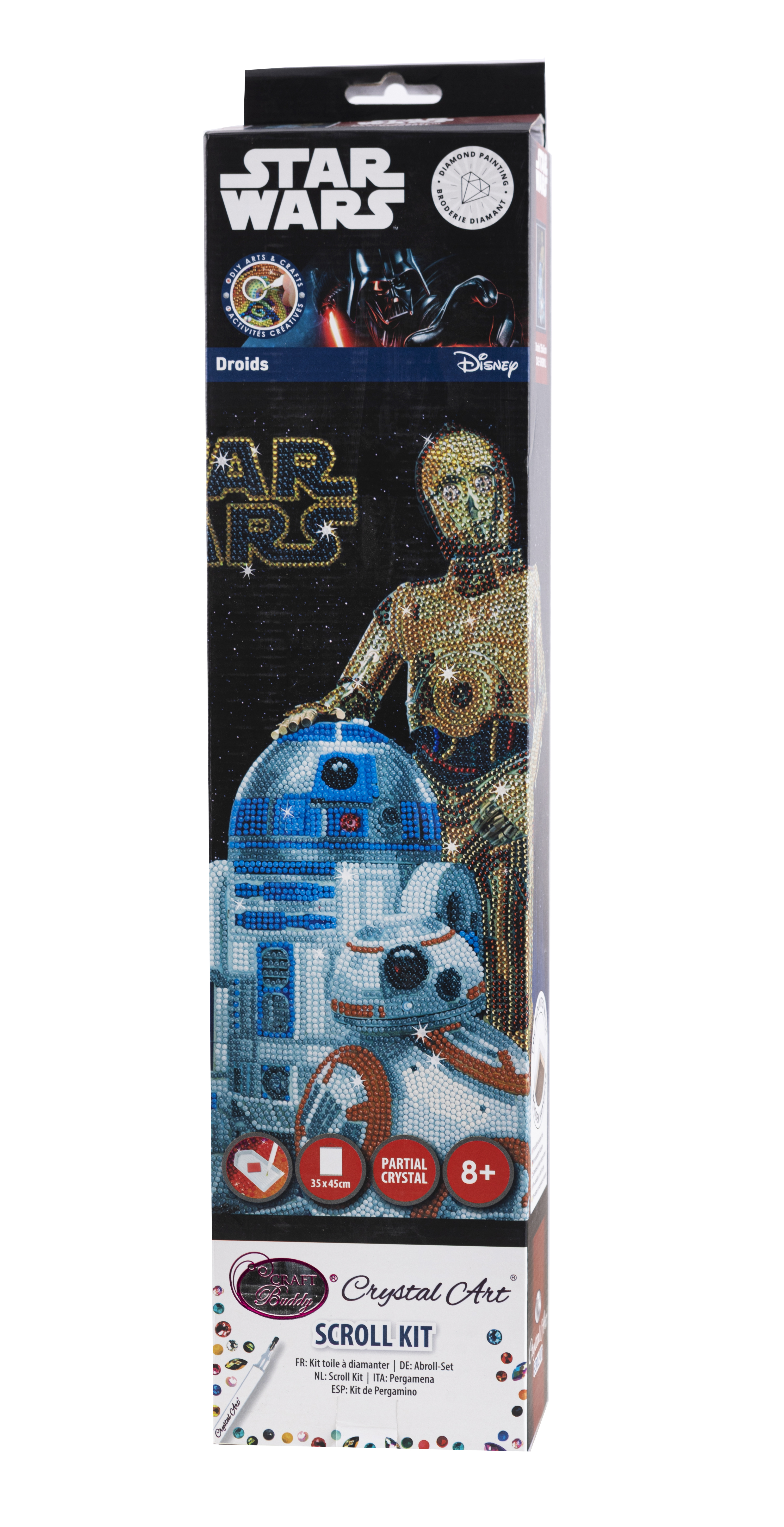 Obraz v lištách Droidi Star Wars (35x45 cm) vykladanie z diamantov