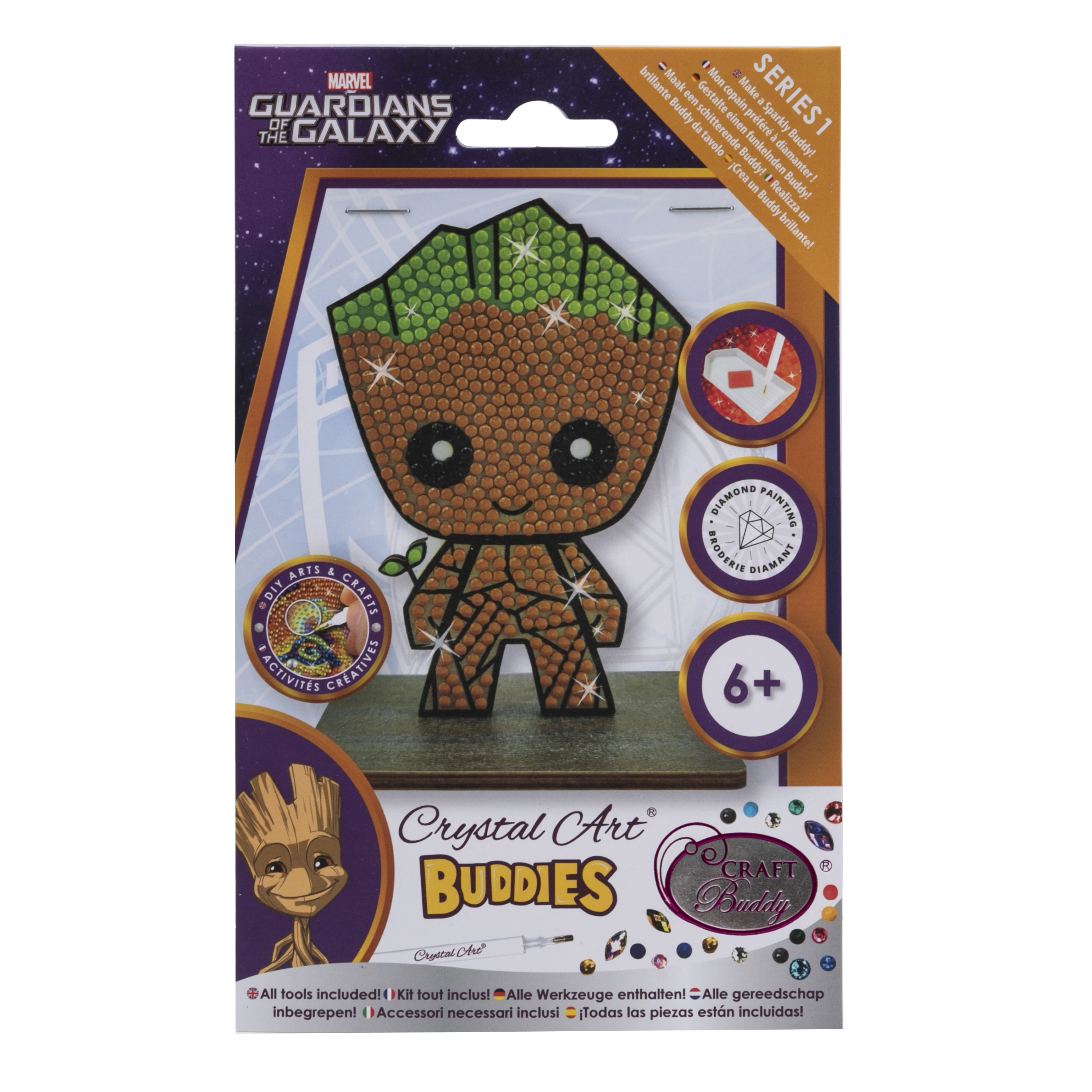 Figúrka Groot Marvel vykladanie z diamantov