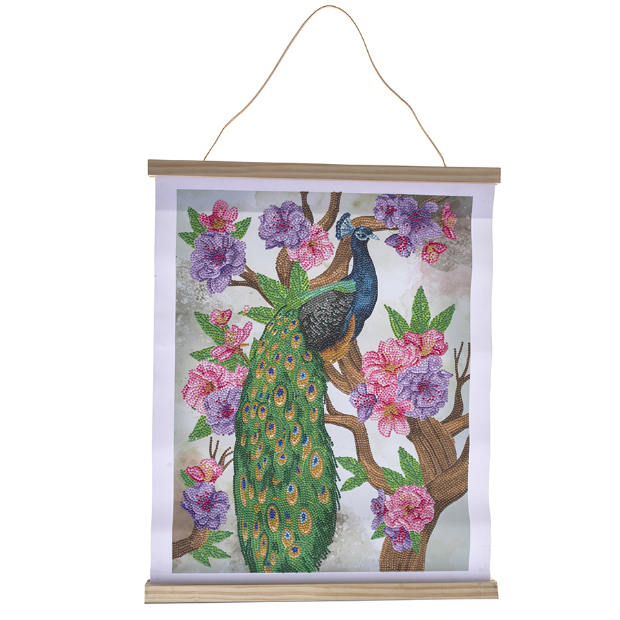 Obraz v lištách Pávová pivónia (35x45 cm) vykladanie z diamantov