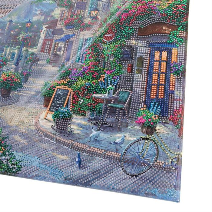 Obraz Kaviareň Francúzska riviéra (40x50 cm) vykladanie z diamantov