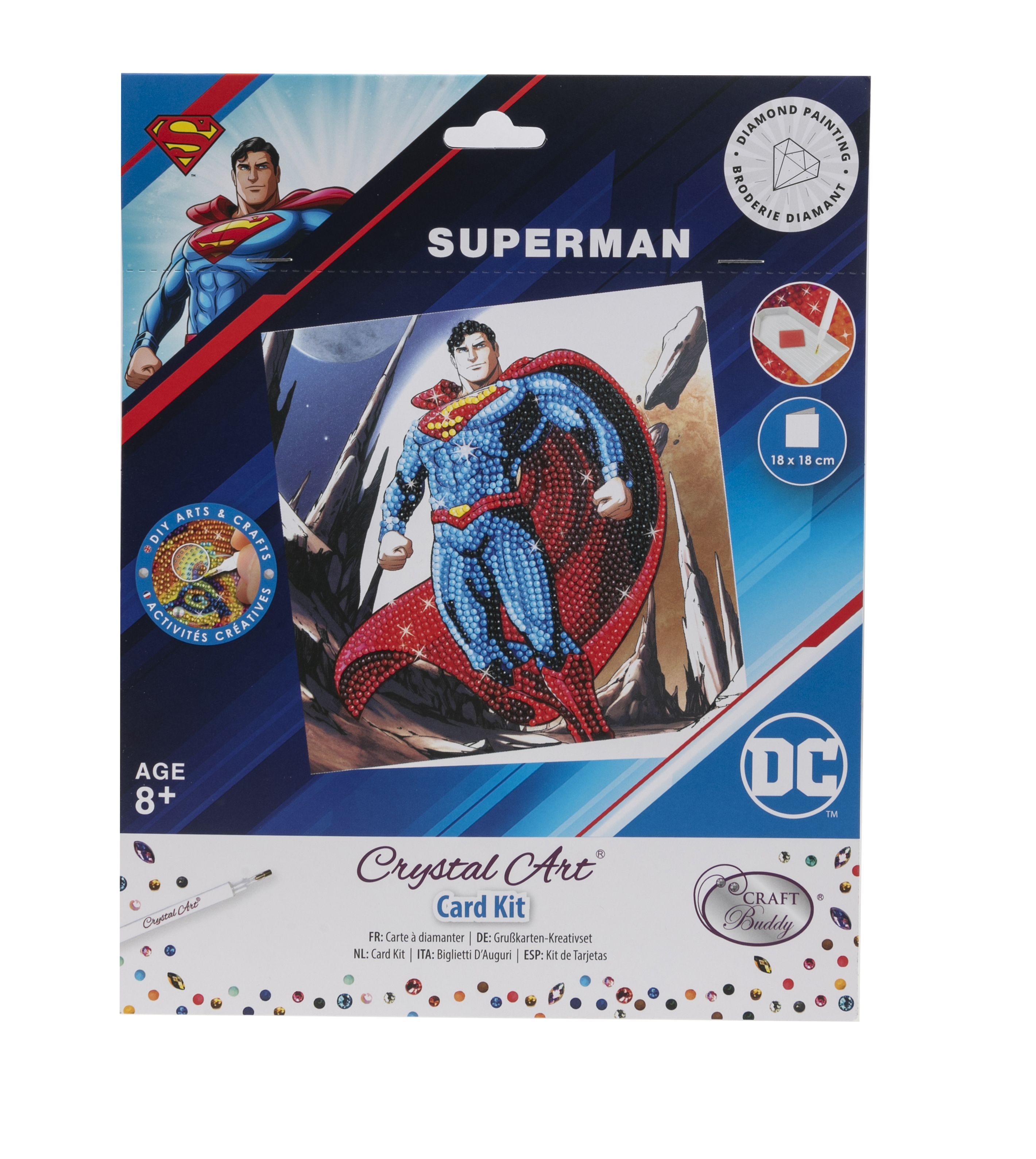 Pohľadnica Superman DC vykladanie z diamantov