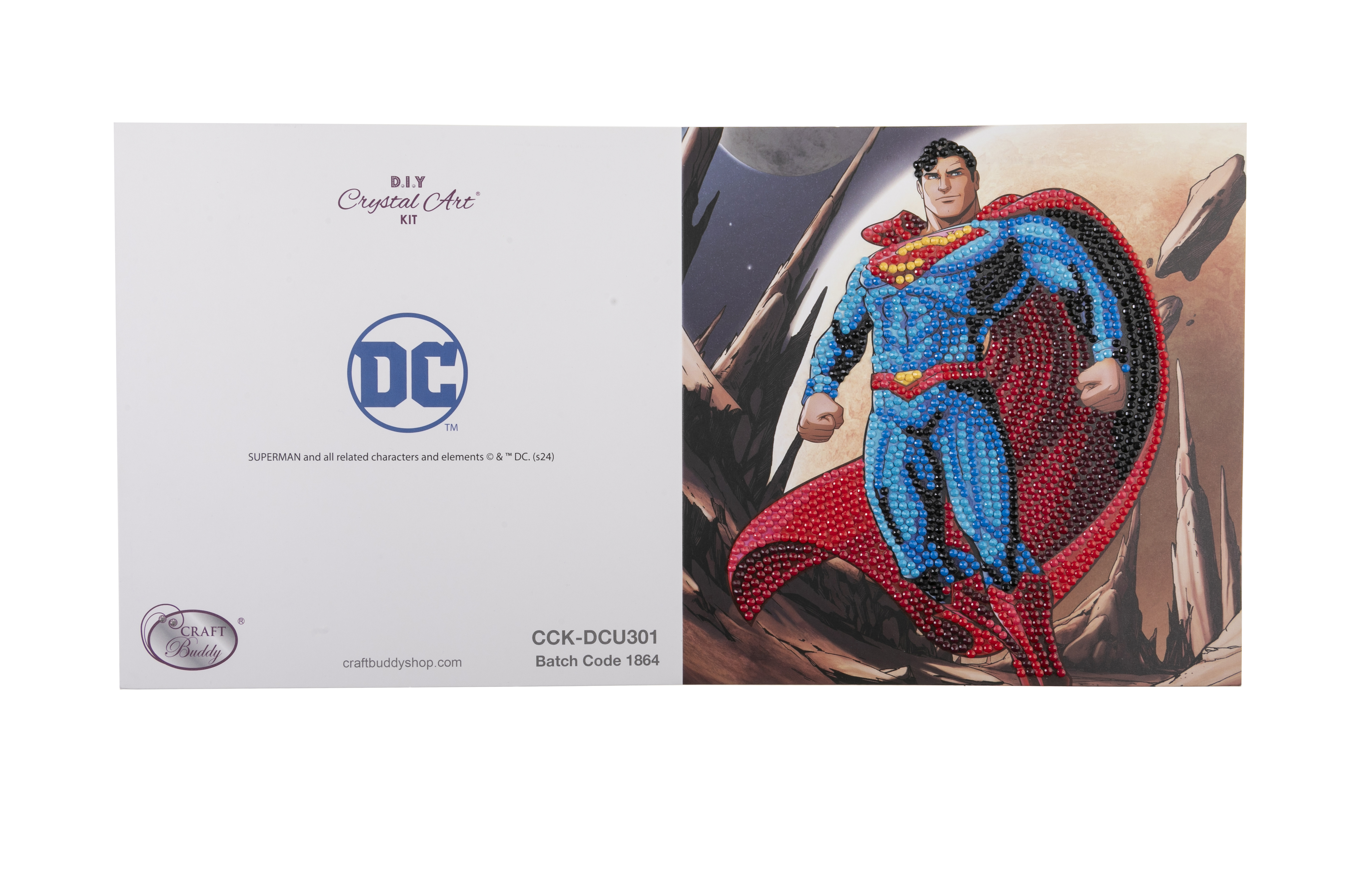 Pohľadnica Superman DC vykladanie z diamantov