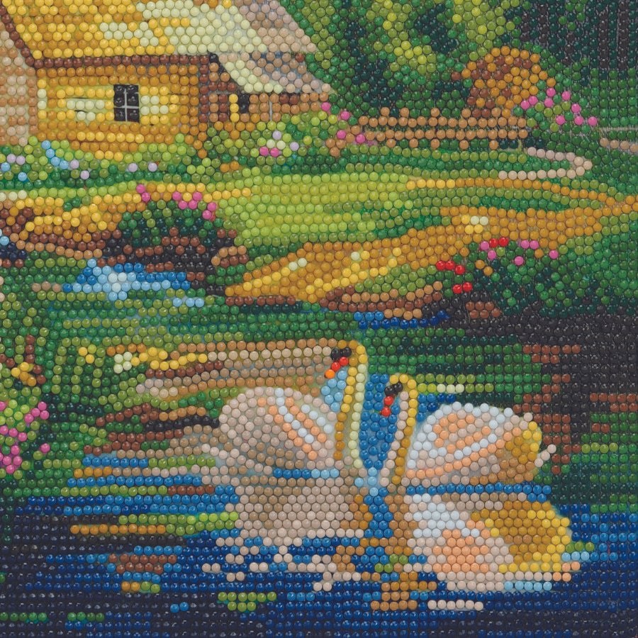 Obraz Vodný mlyn (30x30 cm) vykladanie z diamantov