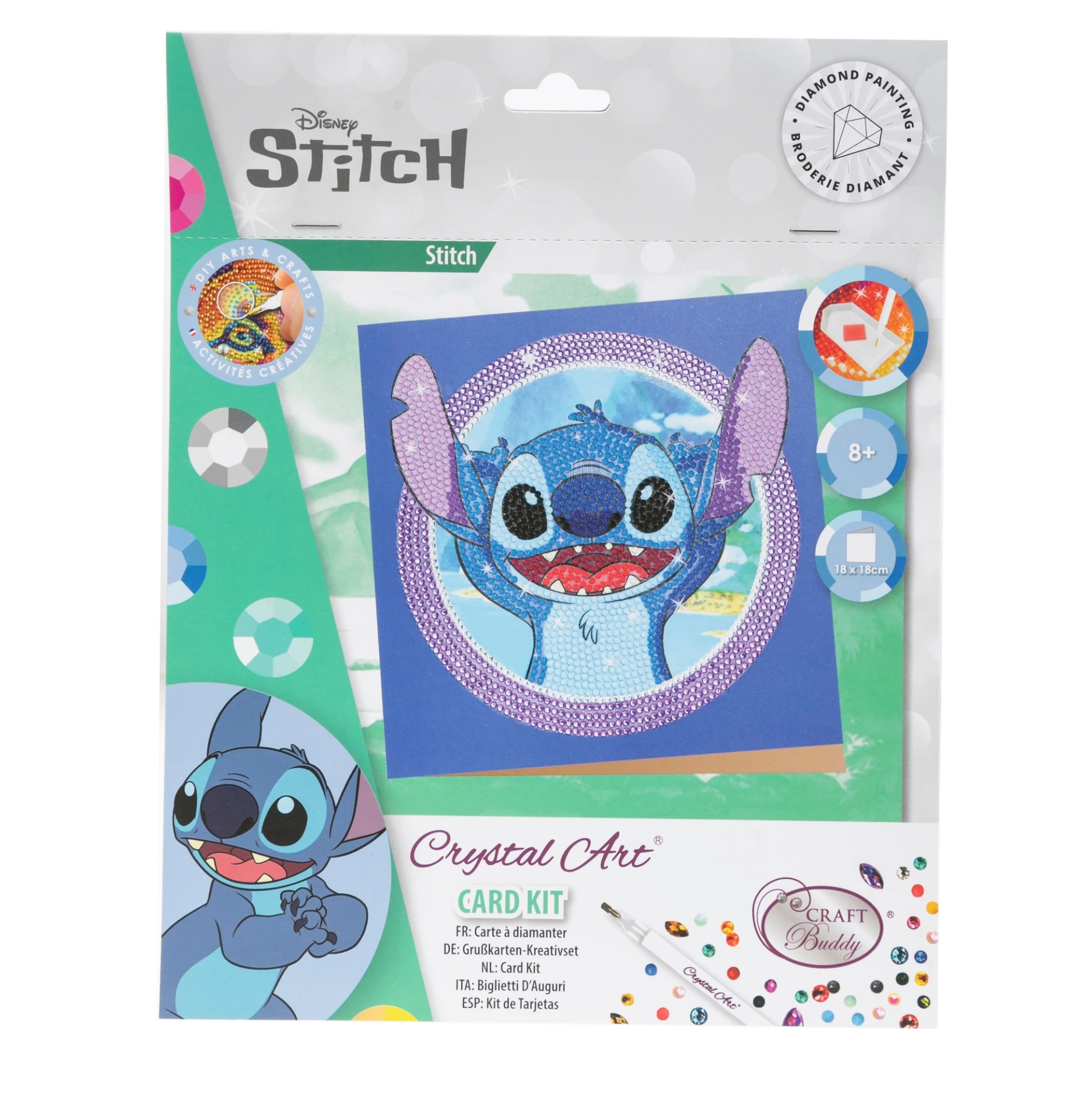 Pohľadnica Stitch Disney vykladanie z diamantov