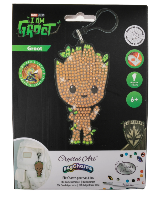 Prívesok na tašku Groot Marvel vykladanie z diamantov