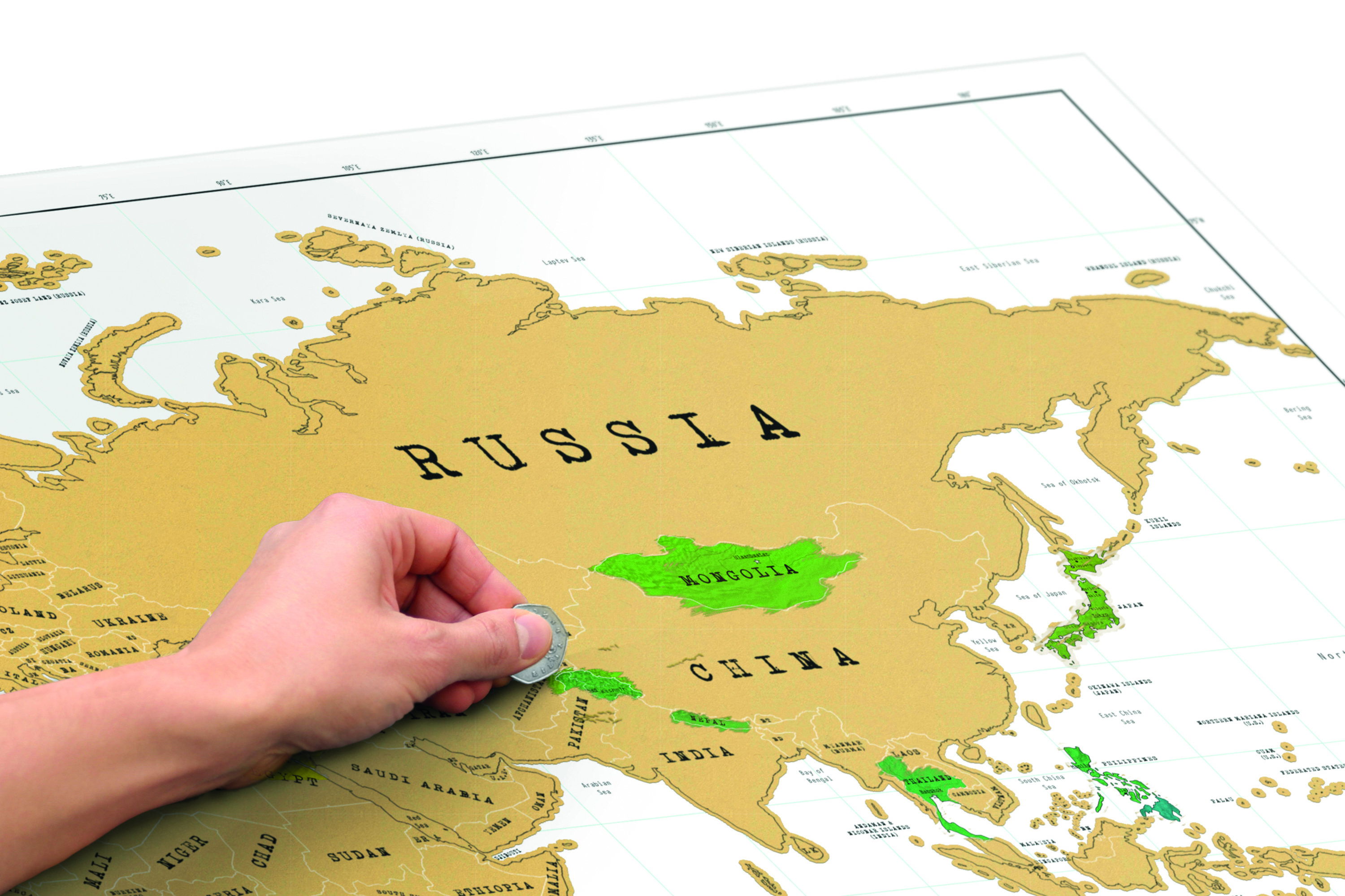 Klasická stieracia cestovná mapa