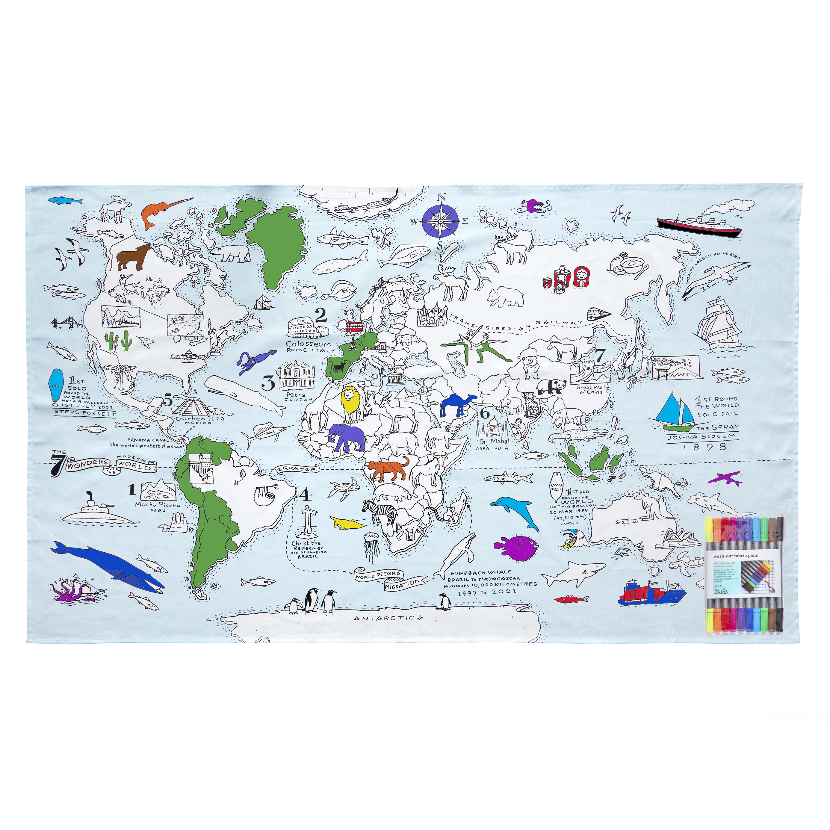 Obrus na opätovné maľovanie Mapa sveta