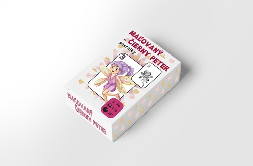 Kniha Maľovaný Čierny Peter víly (26 kariet + pastelky)