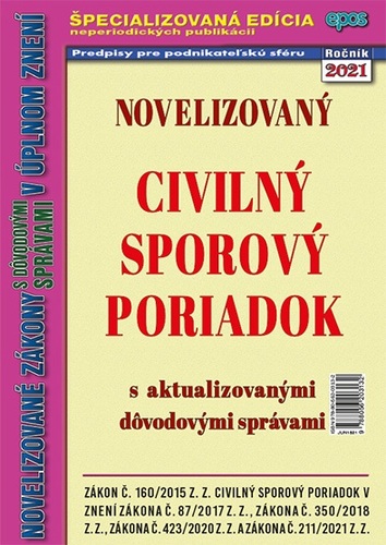 Novelizovaný civilný sporový poriadok 18/2021