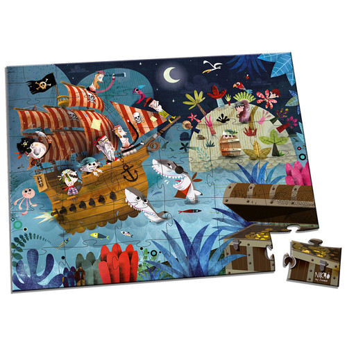 Detské puzzle Lovci pokladov v kufríku 36 Janod