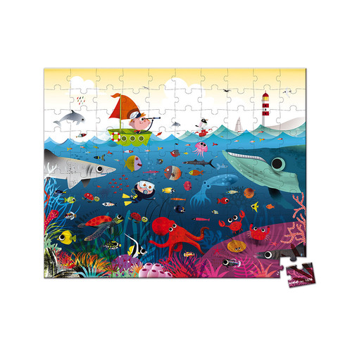 Puzzle Svet pod vodou v kufríku 100 Janod