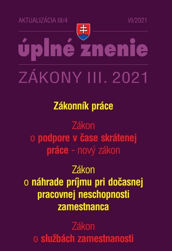 Zákony 2021 III aktualizácia III 4 - Kurzarbeit a Zákonník práce