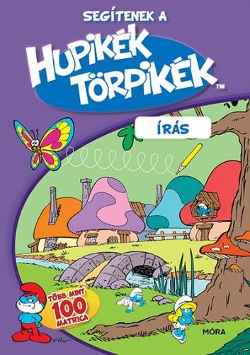 Segítenek a Hupikék Törpikék - Írás matricás foglalkoztató - Peyo