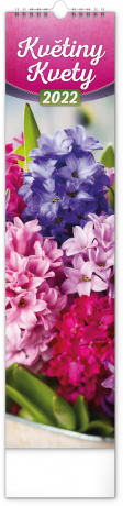 Nástenný kalendár Květiny – Kvety CZ/SK 2022, 12 × 48 cm