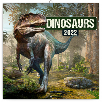 Poznámkový kalendár Dinosaury 2022, 30 × 30 cm