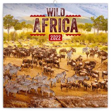 Poznámkový kalendár Divoká Afrika 2022, 30 × 30 cm