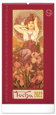 Nástenný kalendár Alfons Mucha 2022, 33 × 64 cm