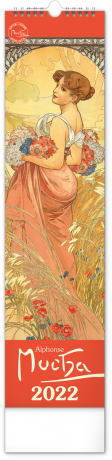 Nástenný kalendár Alfons Mucha CZ/SK 2022, 12 × 48 cm