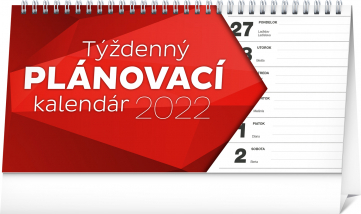 Stolový kalendár Plánovací riadkový 2022 SK, 25 × 12,5 cm