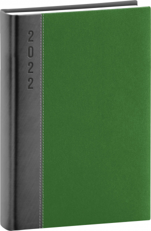 Denný diár Dakar 2022, sivo–zelený, 15 × 21 cm
