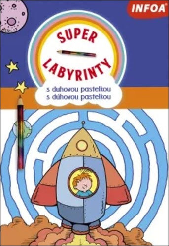 Kniha Super Labyrinty s dúhovou pastelkou
