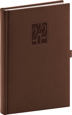 Denný diár Vivella Classic 2022, hnedý, 15 × 21 cm