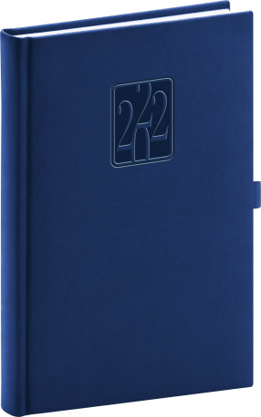 Denný diár Vivella Classic 2022, modrý, 15 × 21 cm