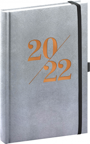 Denný diár Vivella Fun 2022, strieborný, 15 × 21 cm