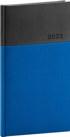 Vreckový diár Dado 2022, modro–čierny, 9 × 15,5 cm