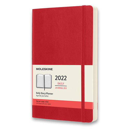 Diár MOLESKINE 2022 denný mäkký červený L