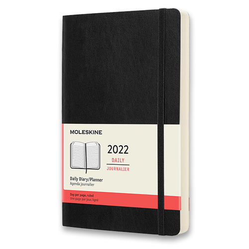 Diár MOLESKINE 2022 denný mäkký čierny L