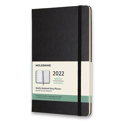 Diár MOLESKINE 2022 týždenný tvrdý čierny L