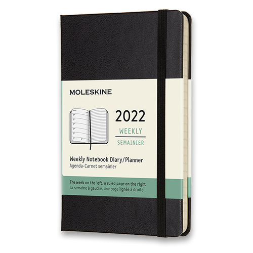 Diár MOLESKINE 2022 týždenný tvrdý čierny S
