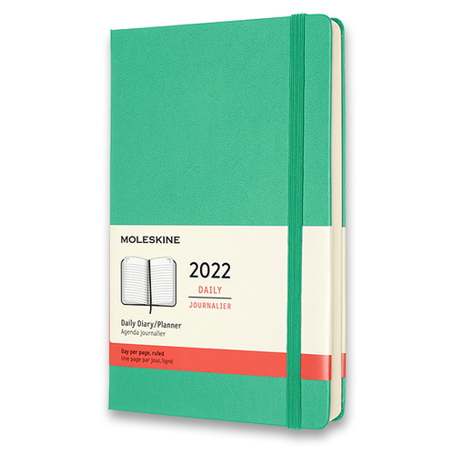 Diár MOLESKINE 2022 denný tvrdý sv. zelený L