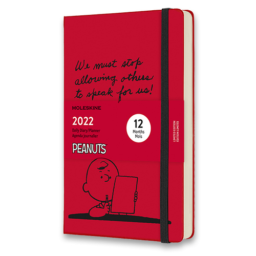 Diár MOLESKINE 2022 denný Peanuts červený L
